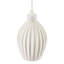 Curvy White Gloss Ceramic Pendant Lamp Shade With Line Rippled Body By 