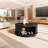 31.5'' Wooden Coffee Table, Round Coffee Table With Ample Storage For Living Room(Black)-588559369