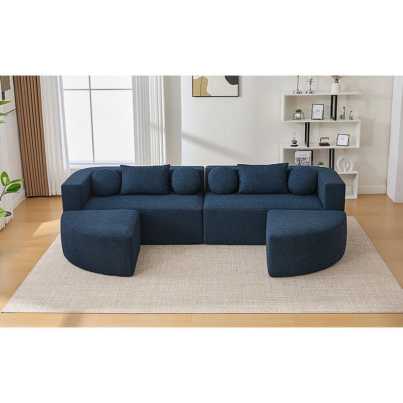 Canapé modulaire Boneless Couch, Bouclé bleu