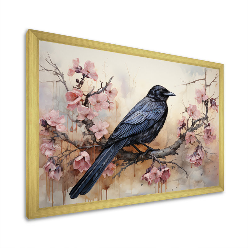 Crow Whispering Royalty I - Animals Canvas Art Print, H 30 po x l 40 po x P 1,5 po, Cadre doré à une seule photo