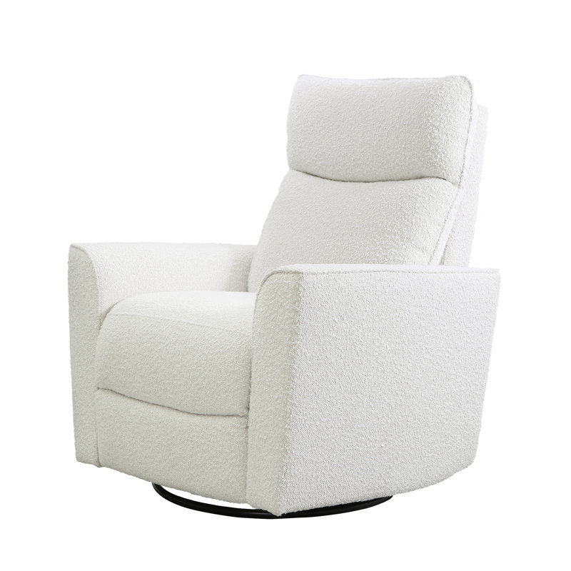 Soho Swivel Glider, White Boucle