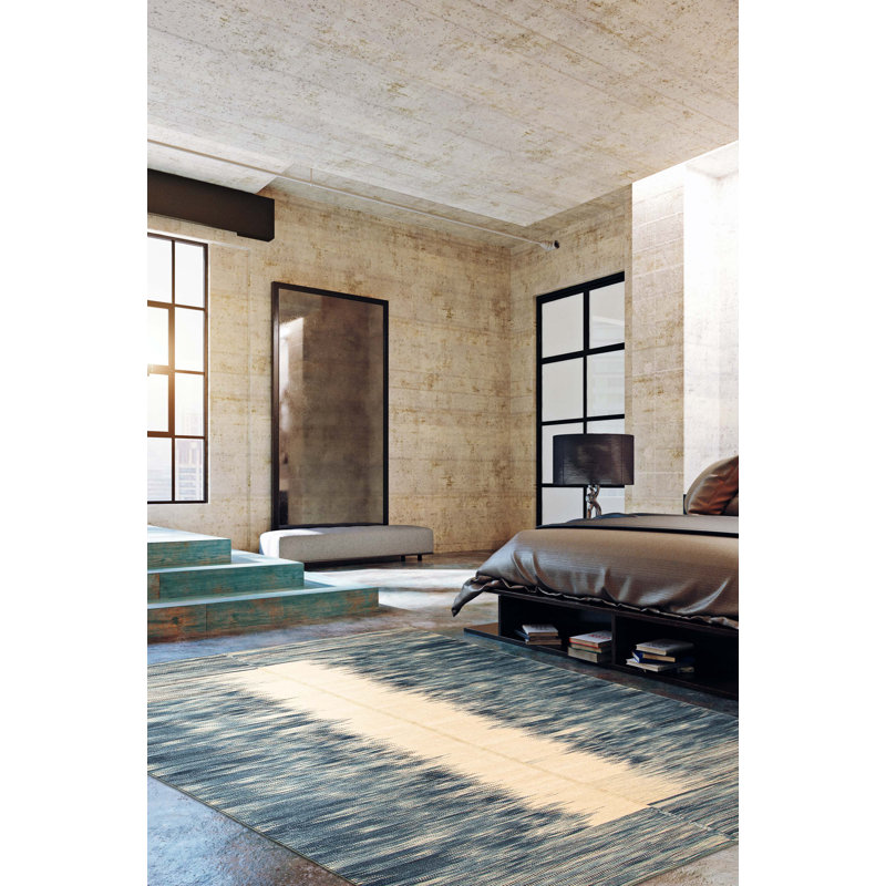One Of A Kind Ankara Teal Kilim 5'2" x 8'0"Area Rug