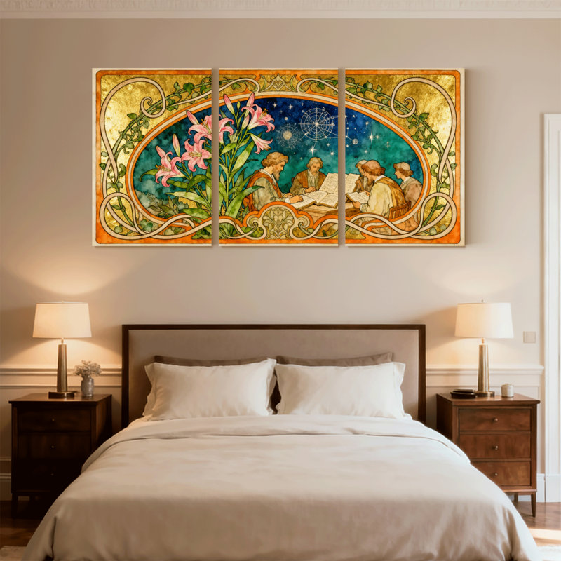 Ensemble de 3 reproductions d'art sur toile encadrées fantastiques, H 24 po x l 48 po