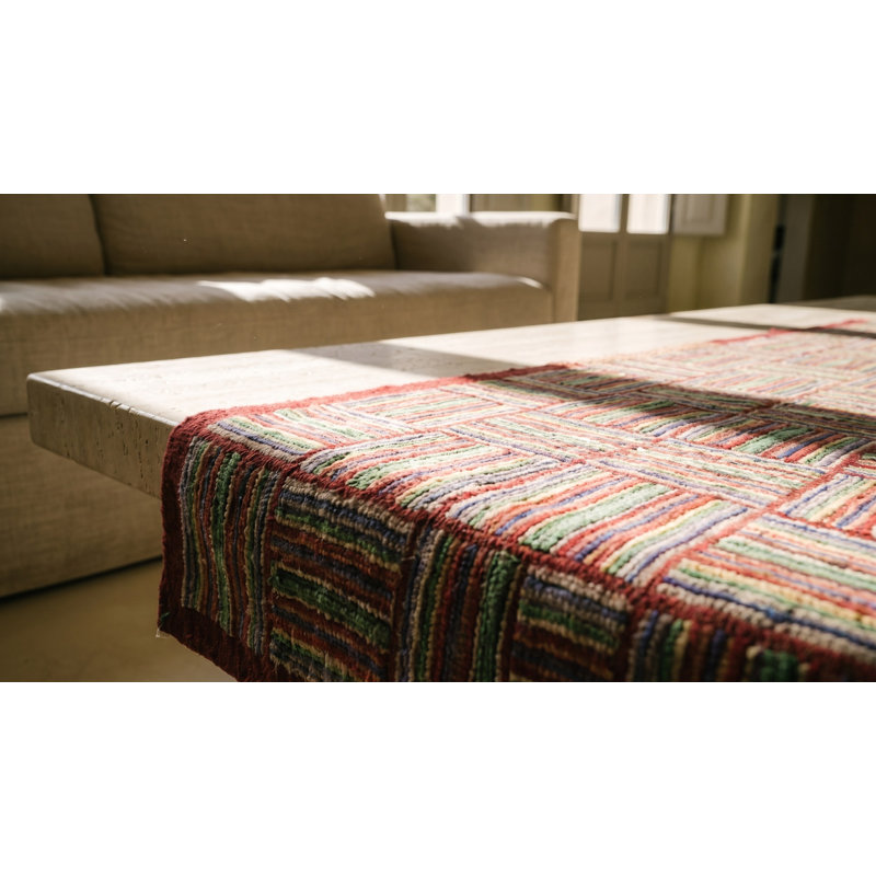 Rare paire de tapis de couloir crocheté crocheté