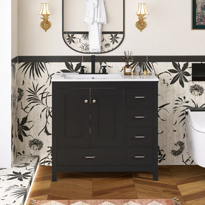 Ensemble de meuble-lavabo autoportant 36 po avec comptoir en céramique 36 po