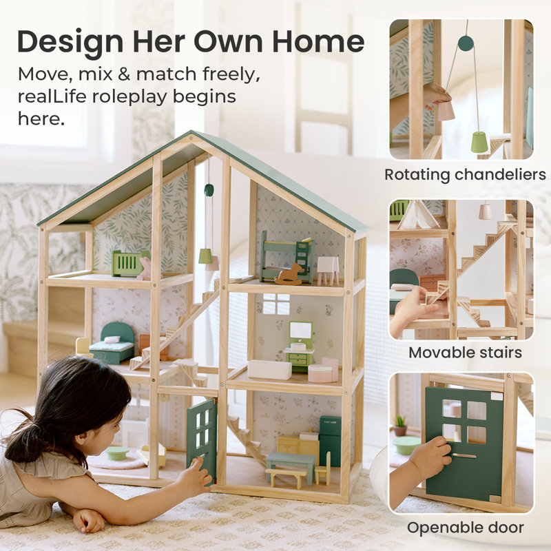 Tiny Land® Sweetwood Evergreen Dollhouse without Dolls