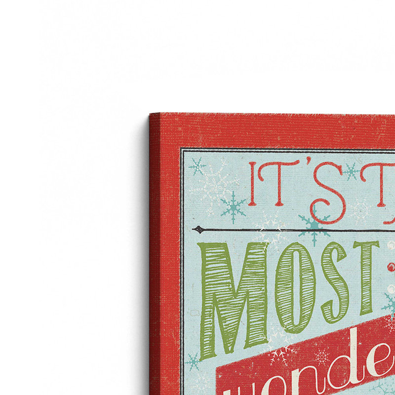 Frosted Merry Wishes, ensemble de 2 impressions sur toile, 18" H x 24" W, Toile tendue, Toile tendue