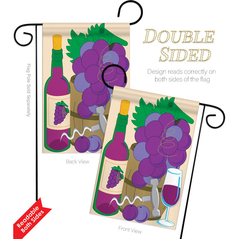 Drapeau de jardin en fibre de raisin Happy Hour and Drinks
