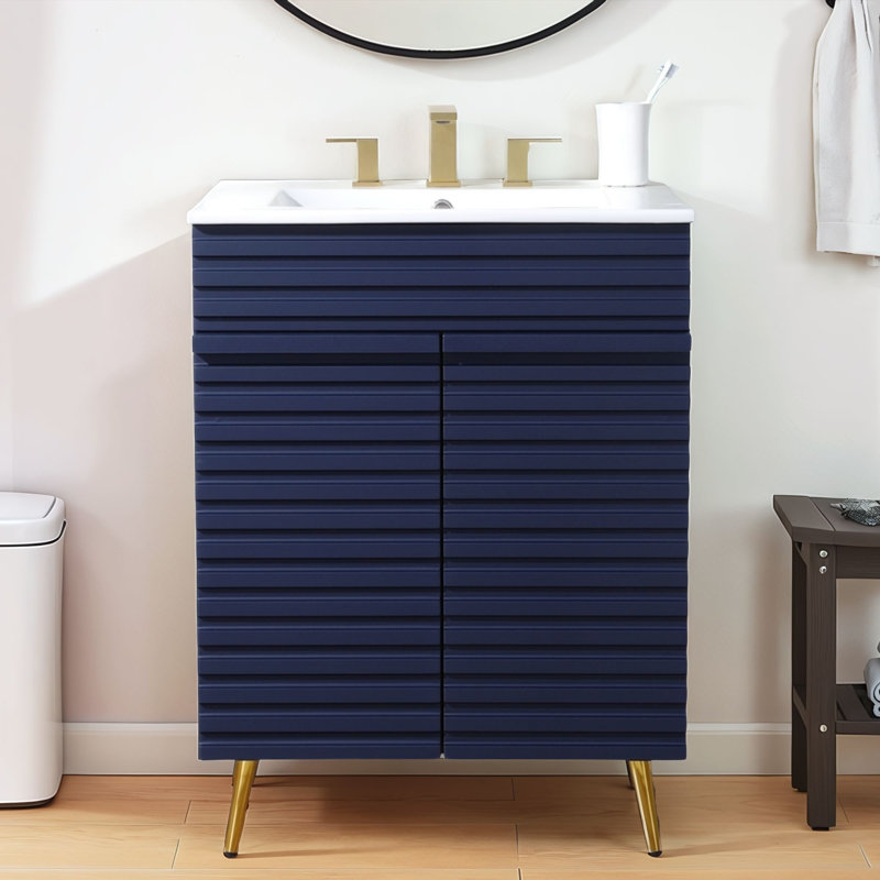 Ensemble de meuble-lavabo simple 24 po avec plateau en céramique