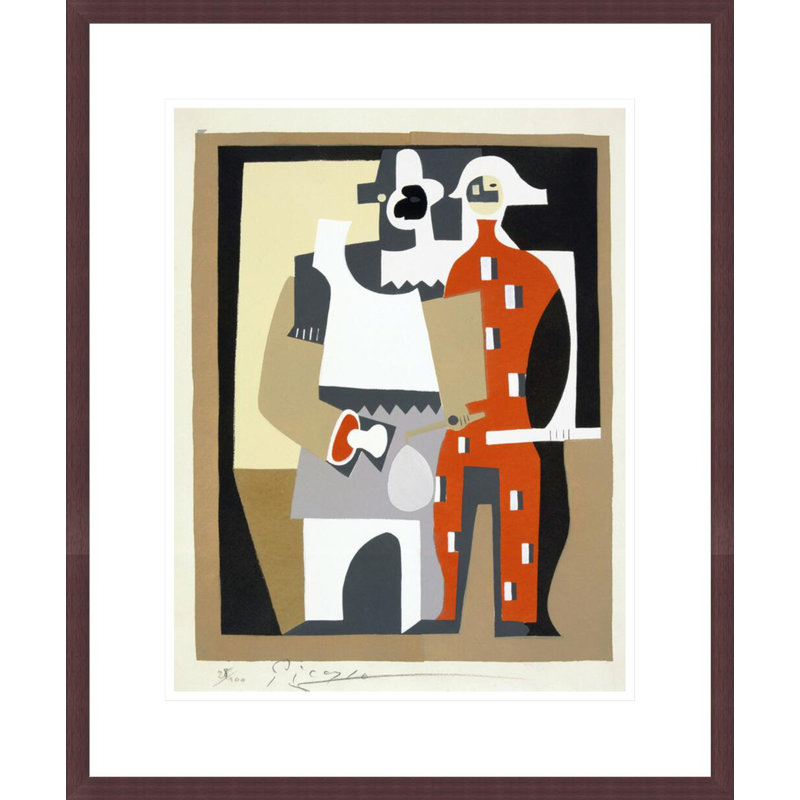 Sans titre (Pierrot et Harlequin) par Pablo Picasso, impression giclée sur cadre, H 21,26 po x l 17,75 po