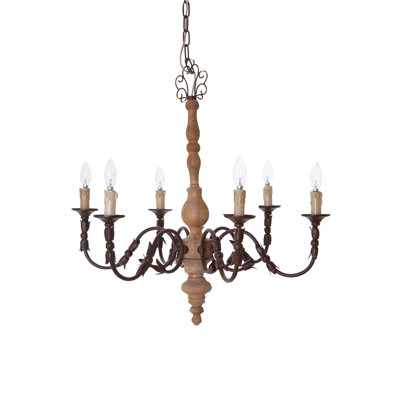 Hallie 6 - Light Candle Style Chandelier