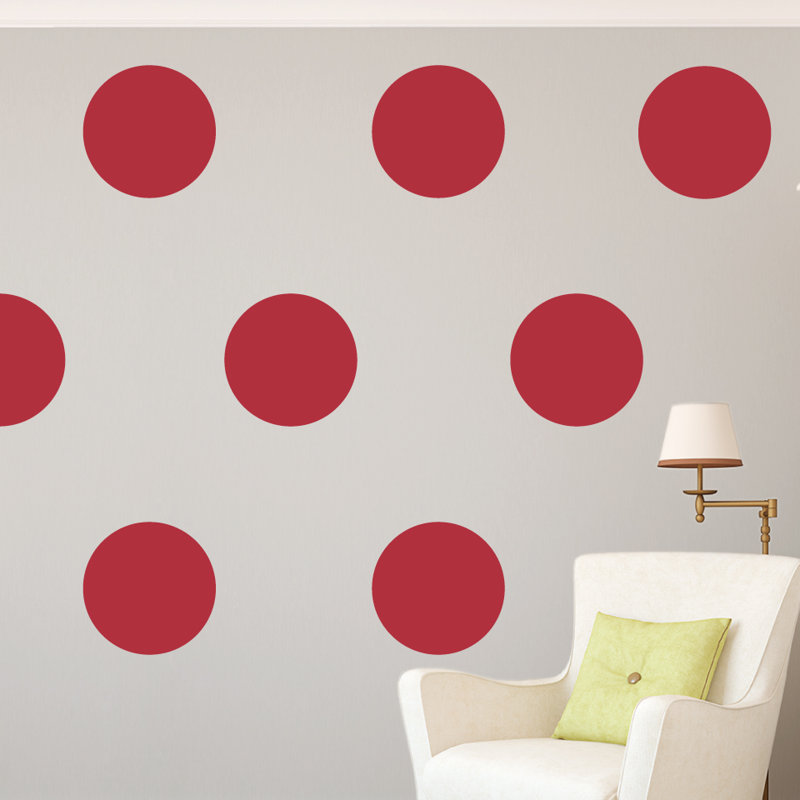 Décalcomanie murale Pois géants, Rouge, 12 pouces