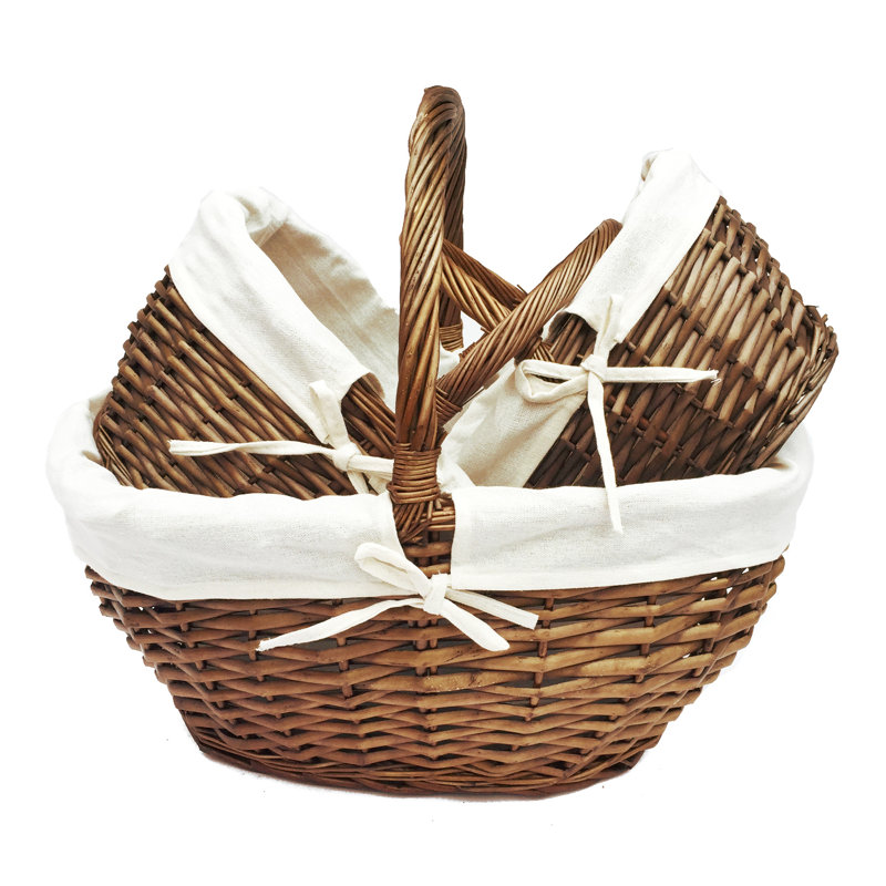Brambly Cottage Wicker Decorative Basket, Oak, 25cm H x 27cm W x 22cm D