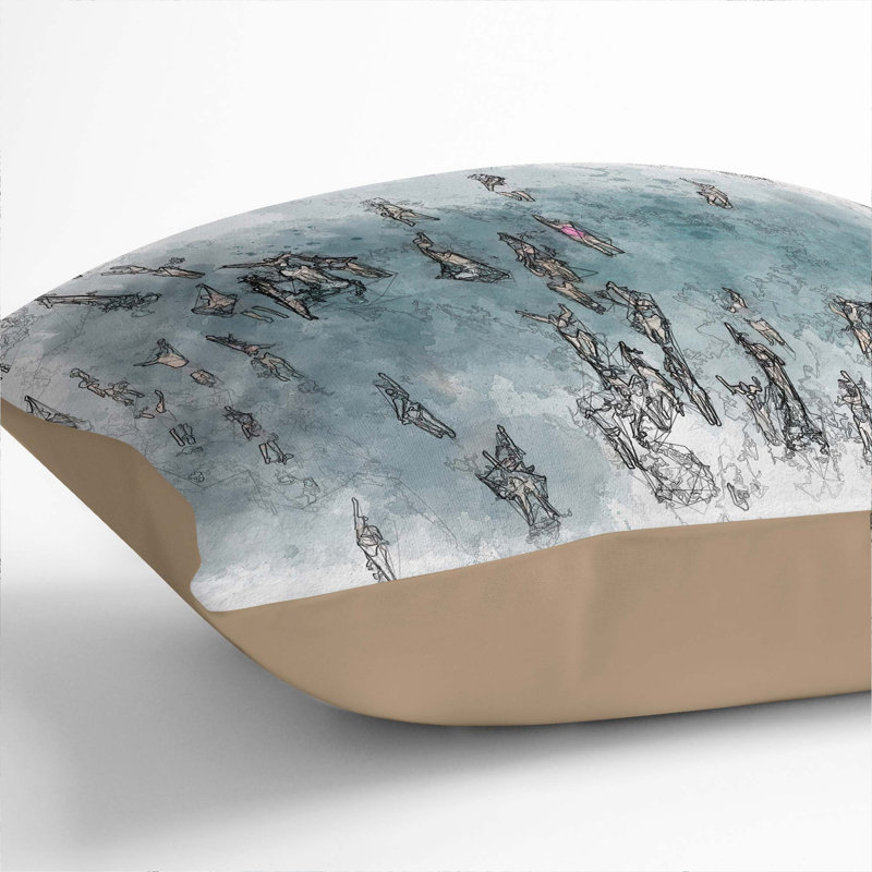 Square Throw Cushion, Stone, 40cm H x 40cm W x 15cm D