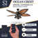 Calypso 52" Weather Resistant Ceiling Fan with Light
