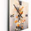 Horloge murale florale orange et gris-1096291132