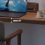 Bureau brun en bois massif en forme de U-108647943