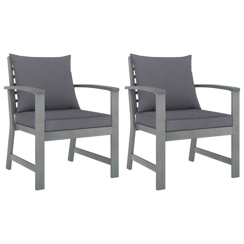 Estela Patio Chair with Cushions, Gray, Gray