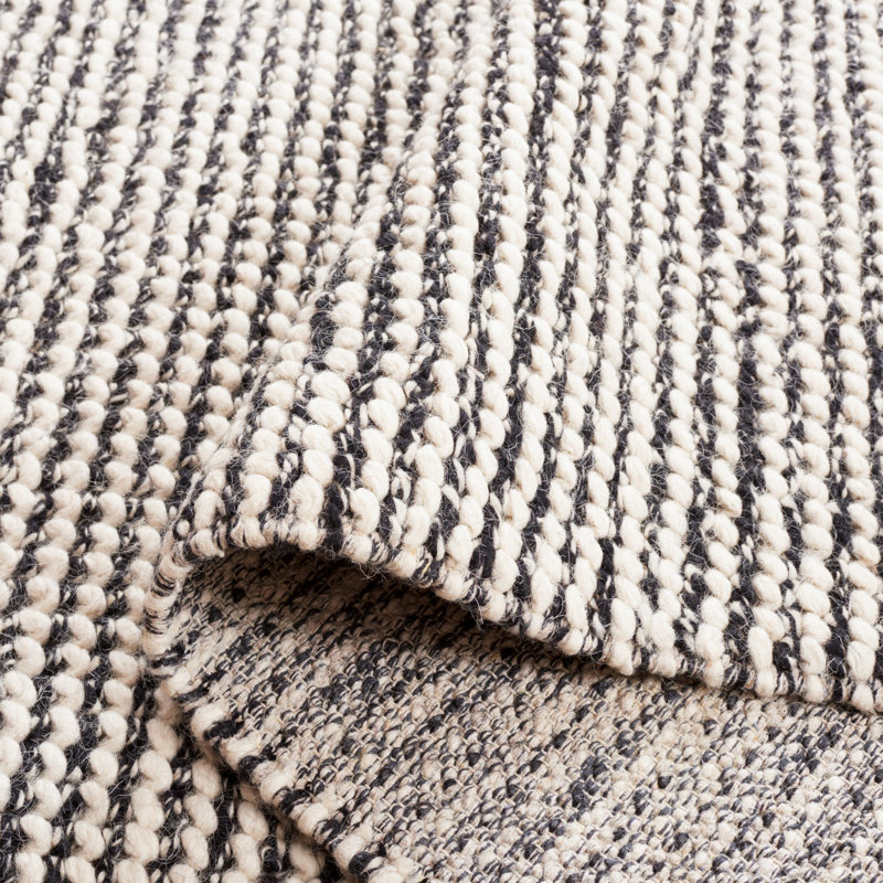 Tapis en laine / coton gris Breilynn, Rectangle 6 pi x 9 pi