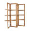 Étagère de rangement pliante en bois fabriquée à la main 3 tablettes avec quincaillerie en métal argenté