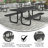 Kristy Commercial Grade Expanded Mesh Metal Outdoor Picnic Table with Anchors-35769256-18937251