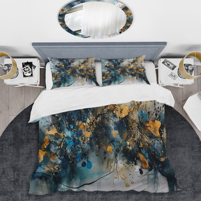 Housse de couette pour grand lit et 2 taies décor