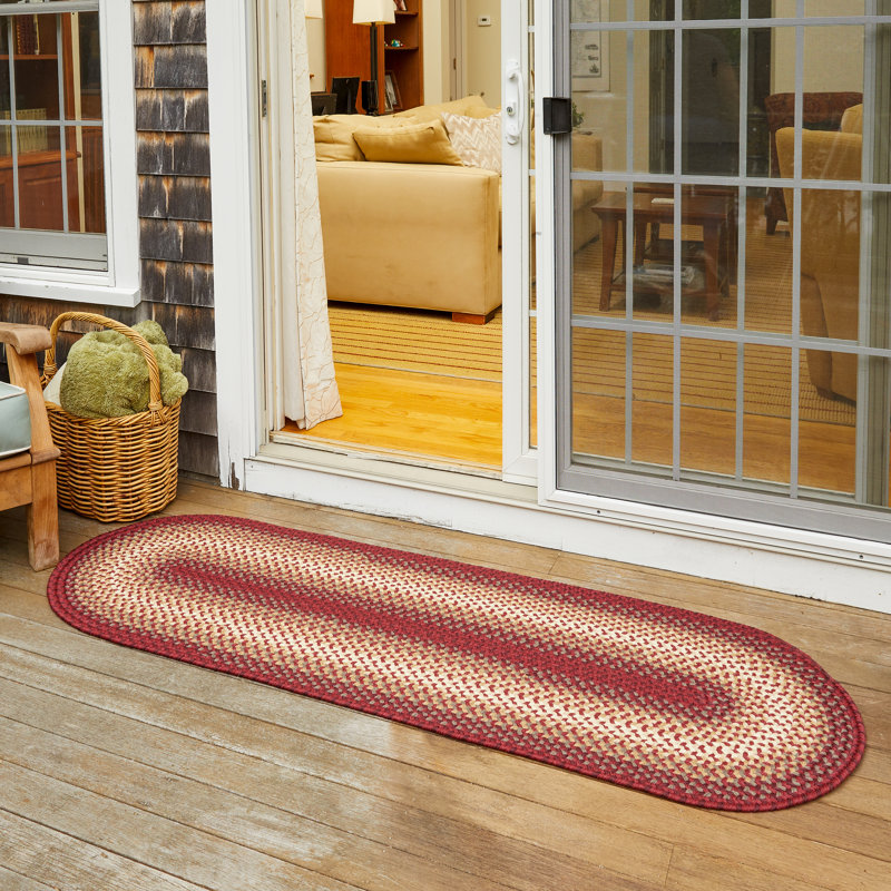 Tapis intérieur / extérieur rouge tressé à la main Epes, Tapis de couloir 2 pi x 8 pi