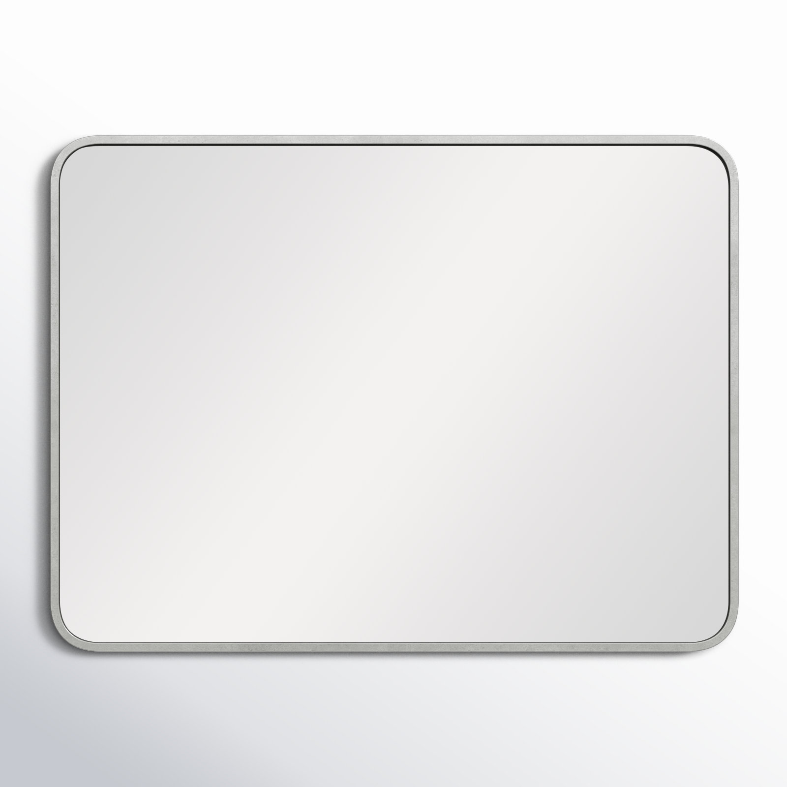 Sabine Metal Rounded Rectangle Wall Mirror, Silver, 36" x 27"