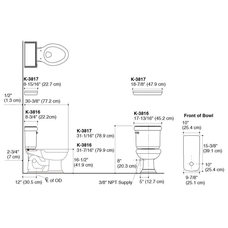 Memoirs™ Classic Comfort Height Two-Piece Elongated 1.28 GPF Toilet with Aquapiston Flush Technology, Left-Hand, Dune