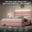Ensemble de lit plateforme tapissier à DEL avec 2 tables de chevet modernes à DEL - ensemble de chambre à coucher 3 pièces-752334963-752334964