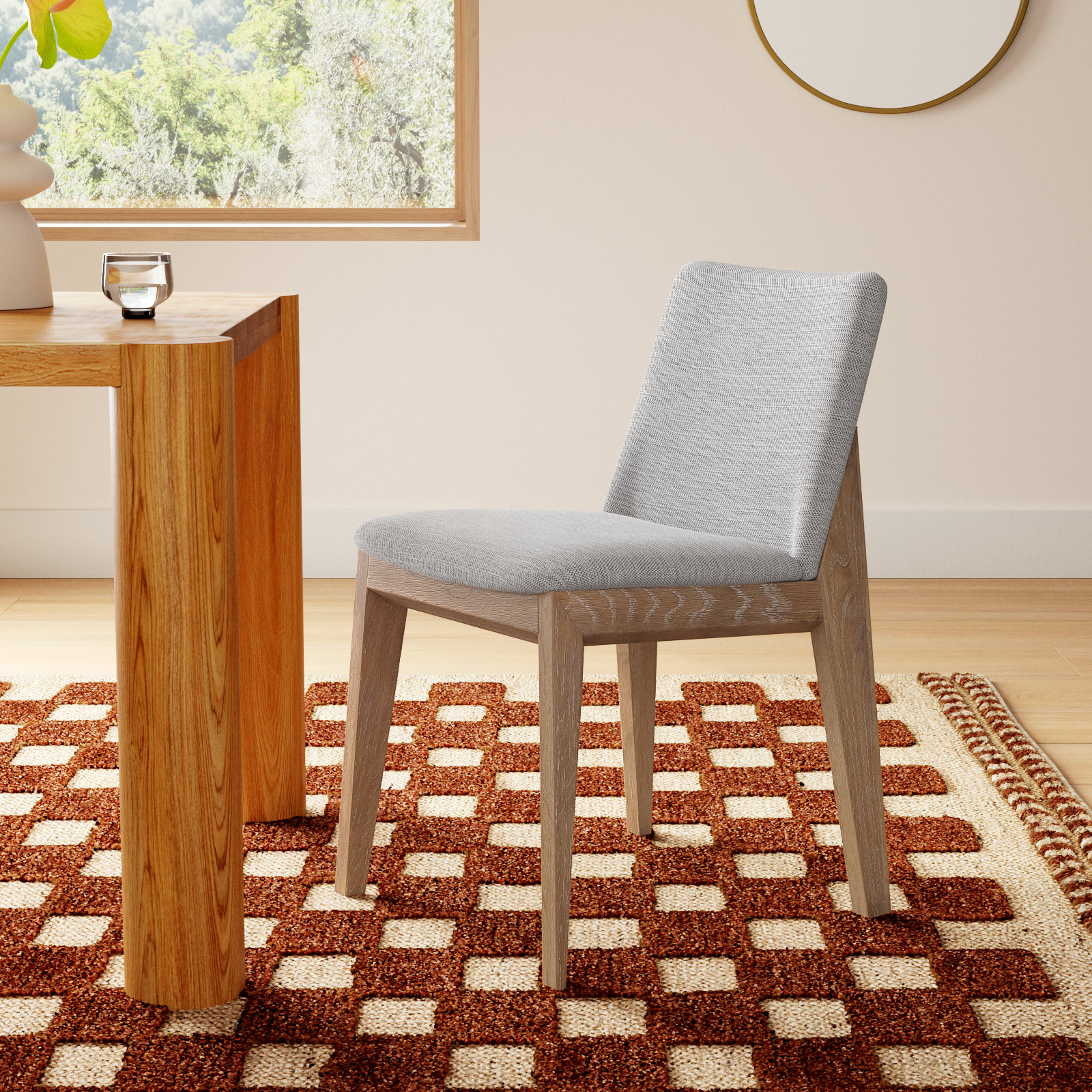 Anrey Dining Chair, Gray, Natural
