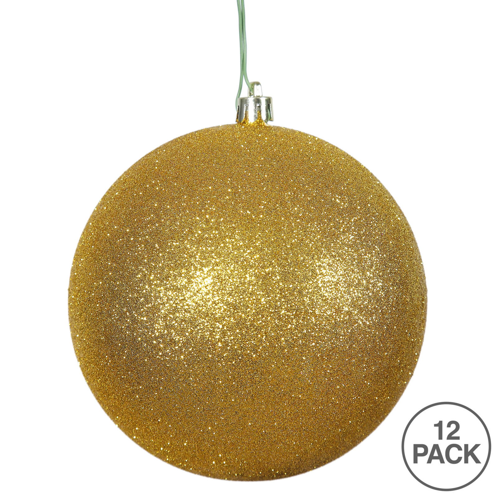 Holiday Décor Ball Ornament, 2.75" H x 2.75" W x 2.75" D, Antique Gold