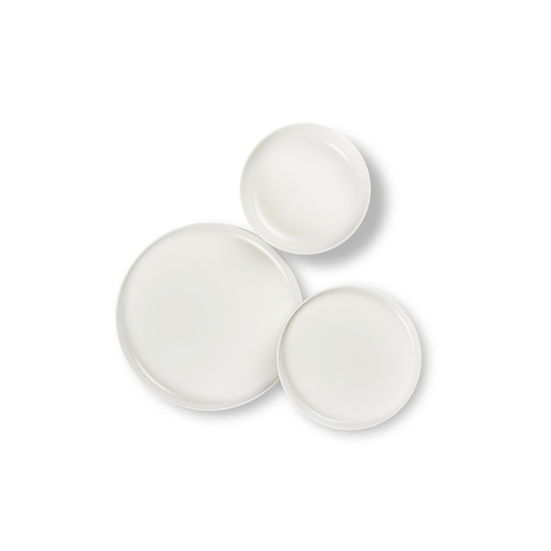 Nordic Piece Ceramic Dinnerware Set - Service for 4, Black/White