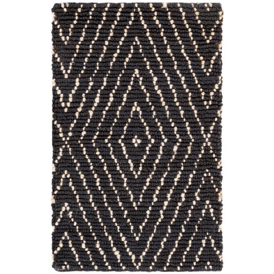 Bohemian Hand-Woven Black Area Rug