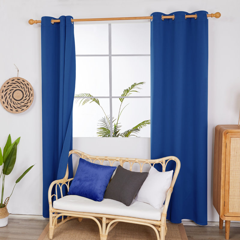 Frome Room Darkening Curtain Pair, 38" W x 72" L, Red