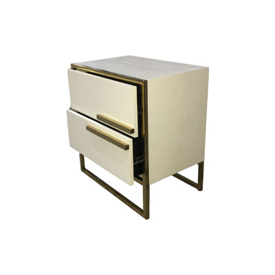 Alwaleed 58cm W Stainless Steel Bedside Table