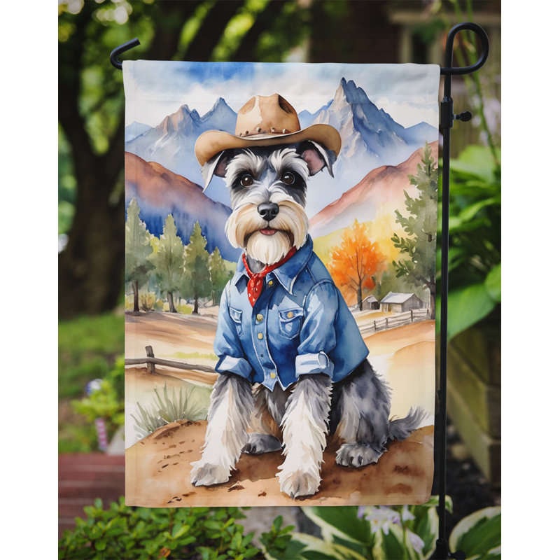 Cowboy Welcome Garden Flag, Schnauzer