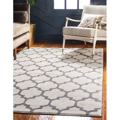 Tapis beige et gris à motif géométrique Molly