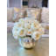 Grandes tiges de rose REAL TOUCH - roses anglaises crème / ivoire dorées pour la décoration intérieure