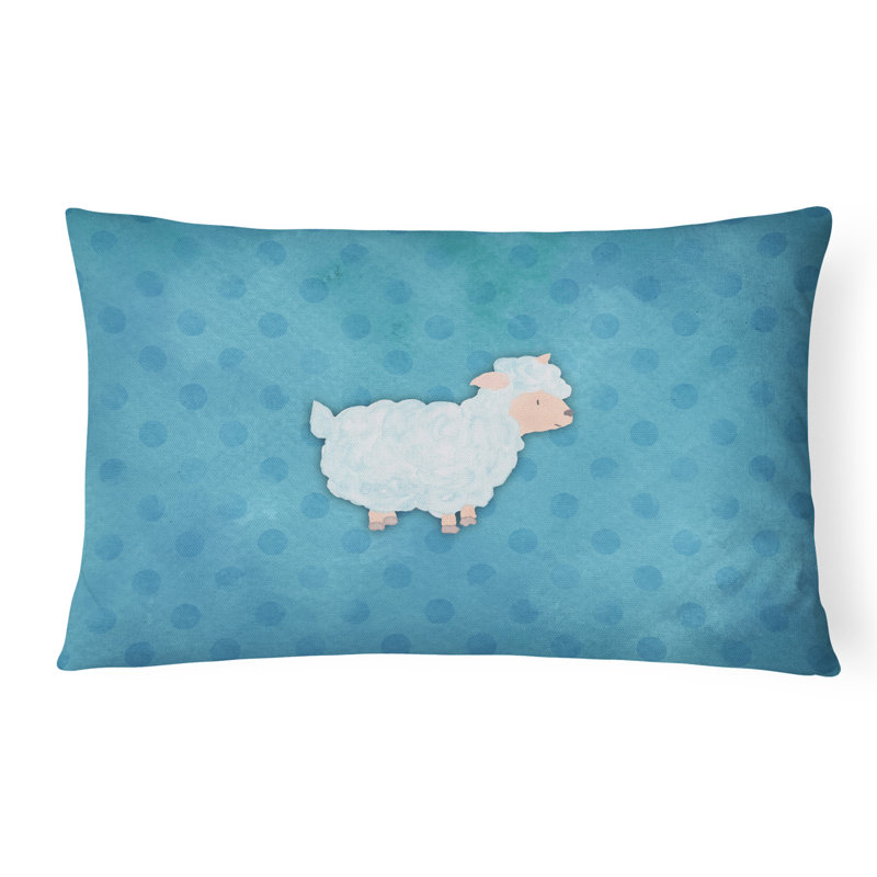 Coussin lombaire en aquarelle d’agneau ovin