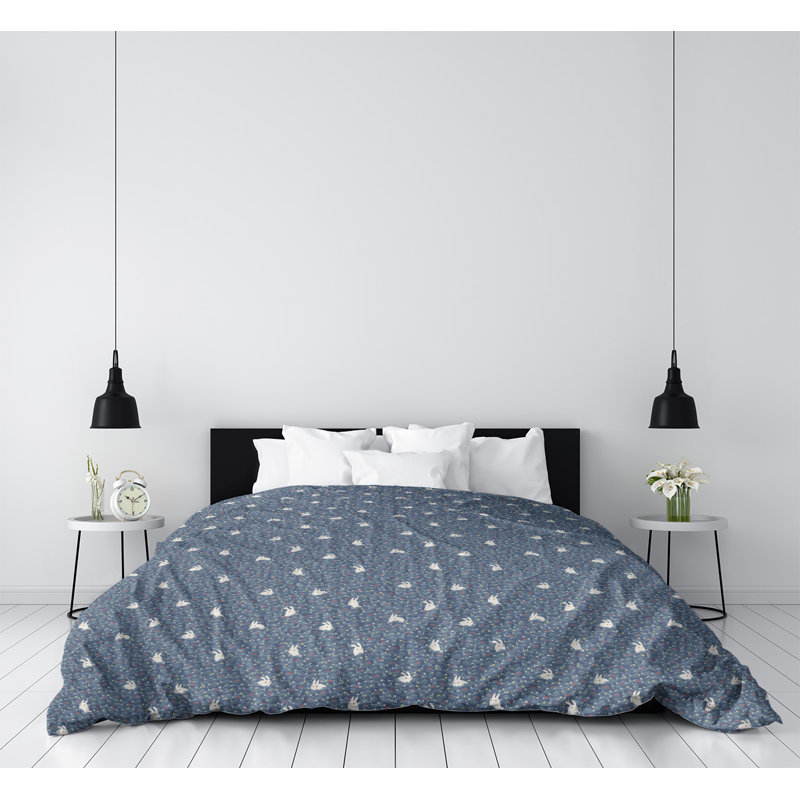 Housse de couette simple Katelyn Elizabeth, Housse de couette simple TG, Microfibre, Bleu marine