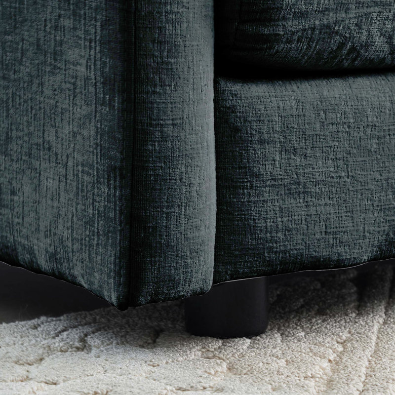Chaise d'appoint (2 pièces), revêtement en chenille grise, bois massif, fauteuils de salon confortables avec coussin 2, structure en bois massif, taie décorative confortable