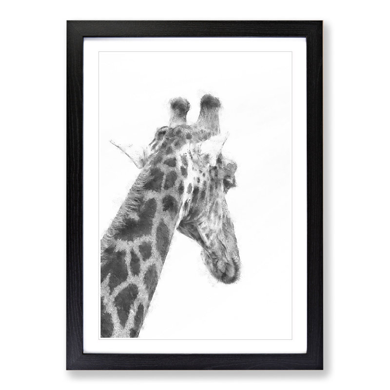 Giraffe Vol.5 - Framed Print, 65cm H x 48cm W x 2cm D, Black Framed