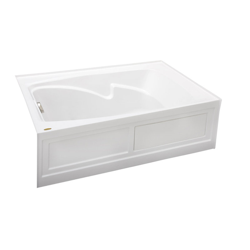Cetra 60" x 36" Skirted Soaking Bathtub, White, Left