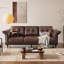 Causeuse-coussin standard en cuir véritable brun