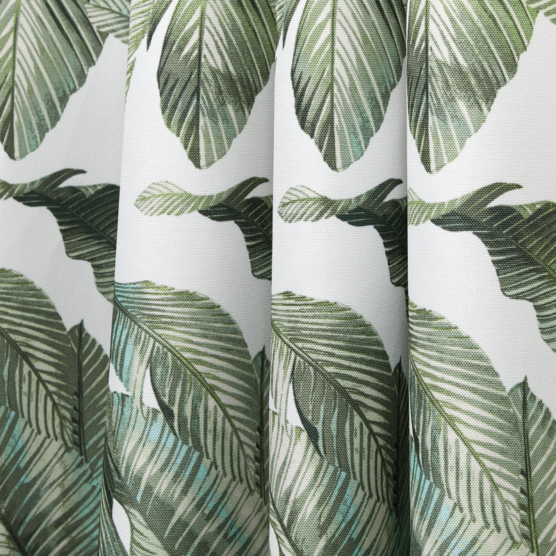 Island Palm Green Polyester Light-Filtering Grommet Curtain Panels, 54" x 84"