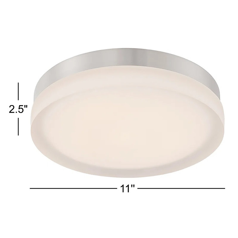 Plafonnier encastré simple à 1 lumière à DEL Ernesto, Titane, H 2,5 po x l 11 po x P 11 po, 3000 K