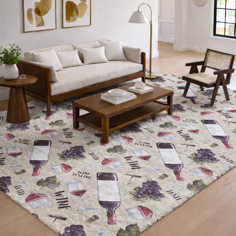 Tapis à raisins et à vin de qualité supérieure lavable à la machine ADS169, 5 pi x 7 pi 6 po