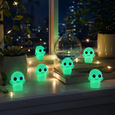 10 Halloween Glows In The Dark Ghost Doll Ornaments Halloween Mini Micros Landscapes Decorations DIY Holiday Decoration Supplies