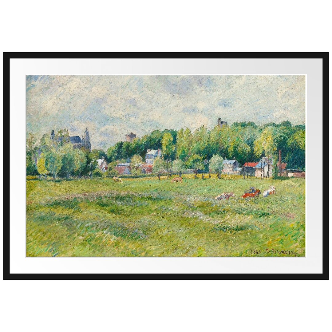 Gerahmter Kunstdruck Prairies À Gisors von Camille Pissarro